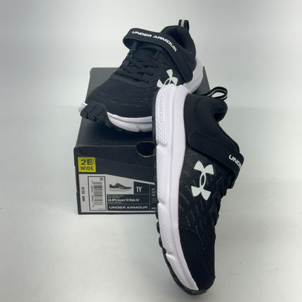 Under Armour Assert 10 AC Running Shoes 2E Wide Black Size 1Y Boys New