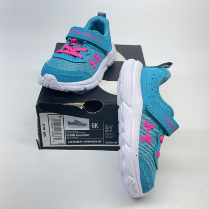 Under Armour Assert 10 AC Running Shoes Pink Size 6K Girls New