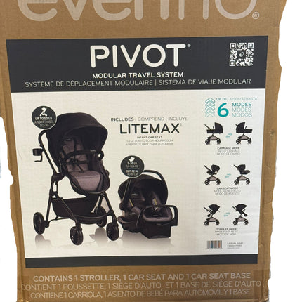 Evenflo Pivot Modular Travel System w/ LiteMax Car Seat & Anti-Rebound Bar New