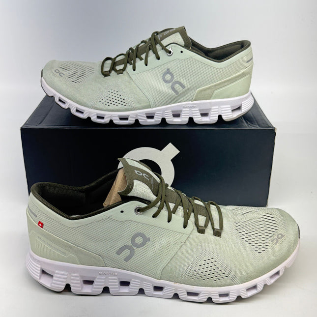 On Cloud X Men’s Training Shoes Aloe/White Size 12.5 New