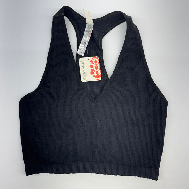 Free People Movement Ribbed Racerback Bra Midnight Black Size M New
