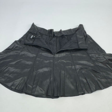 Ookie & Lala Black Faux Leather Skirt Women’s Size XL Flared Hem New