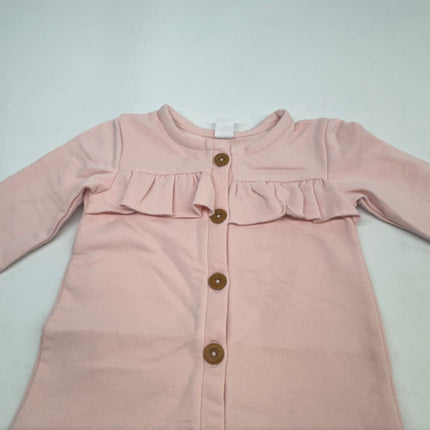 Nordstrom Baby Girls’ Pink Ruffle Romper Button-Up Size 18M New