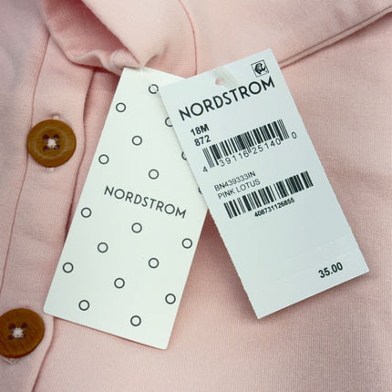 Nordstrom Baby Girls’ Pink Ruffle Romper Button-Up Size 18M New
