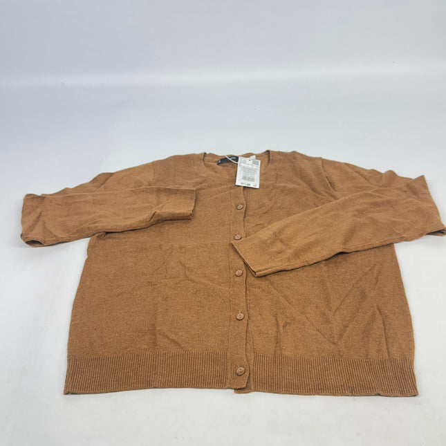 MNG Mango Twinky Wool Blend Knitted Cardigan Caramel Size L Women’s New