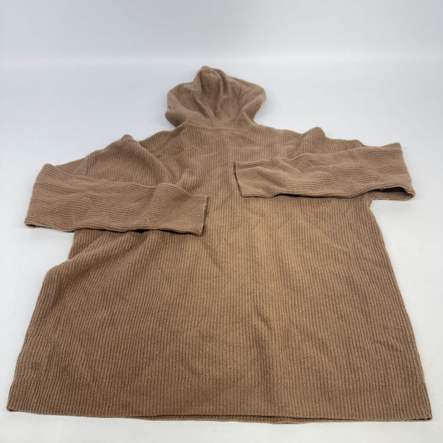 Nordstrom Ribbed Knit Hoodie Sweater Tan Shade Size L Women’s New