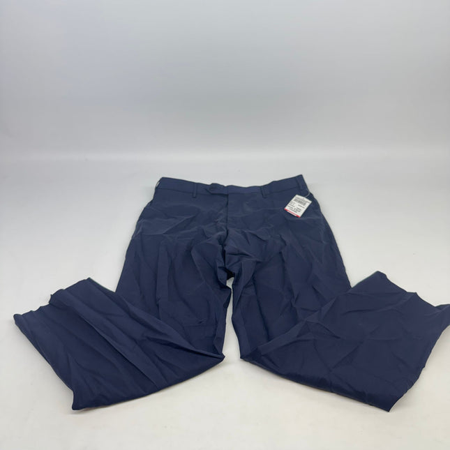 Zanella Men’s Dress Pants Navy Blue Size 36 Flat-Front Tailored Trousers New