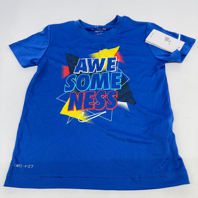 Nike “Awesomeness” Dri-Fit Graphic Tee Boys Size M (4–7) Short Sleeve T-Shirt New