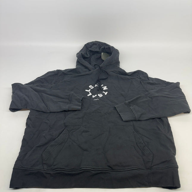 AllSaints Tierra Pullover Circle Logo Hoodie Black Size L New.