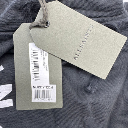 AllSaints Tierra Pullover Circle Logo Hoodie Black Size L New.