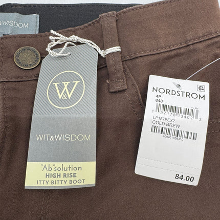 Wit & Wisdom “Ab” Solution Itty Bitty Boot Pants Cold Brew Size 4P New