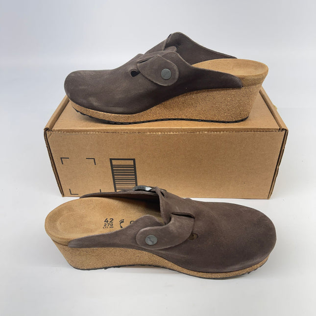 Birkenstock Women’s Fanny Suede Leather Sandals Dark Tea Size 9 New Without Box