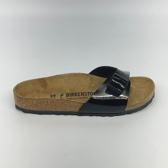 Birkenstock Women’s Madrid Birko-Flor Patent Sandals Black Size 4-6 New Without Box