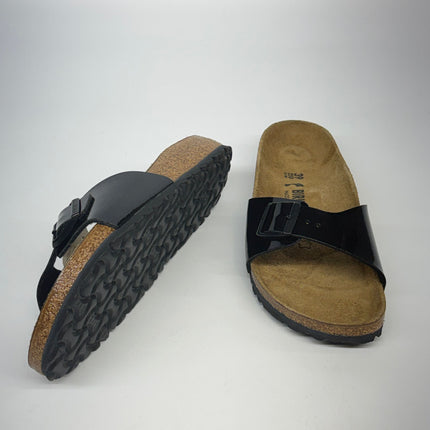 Birkenstock Women’s Madrid Birko-Flor Patent Sandals Black Size 4-6 New Without Box