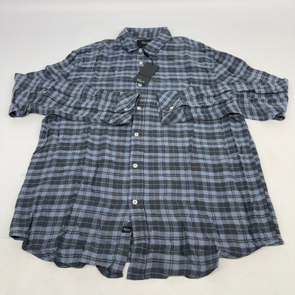 Rails Lennox Brushed Plaid Long Sleeve Flannel Shirt Ocean Melange Men's Size L New