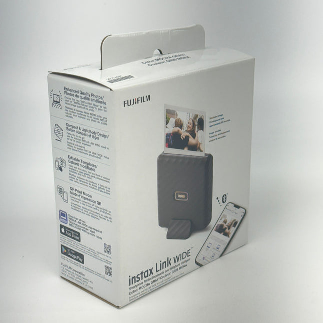 Fujifilm Instax Wide Link Smartphone Printer Mocha Gray – New
