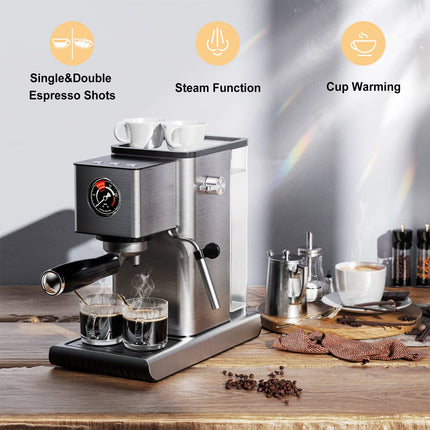 Conzie Espresso Machine 20 Bar Coffee Maker with Milk Frother 40oz Tank New