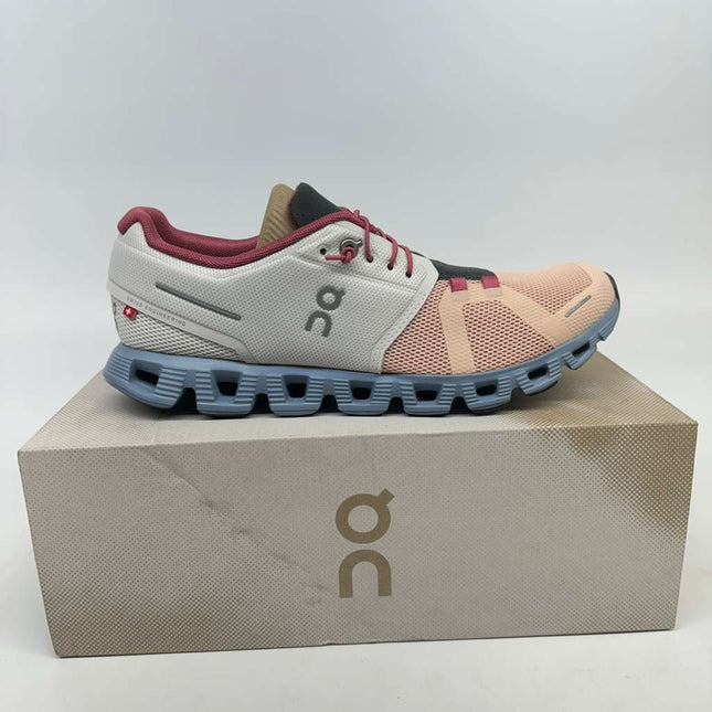 On Women’s Cloud 5 Sneakers Ice/Prairie Pink Size 10.5 New