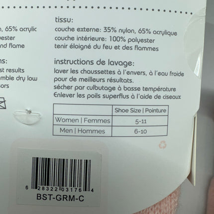 Pudus Slipper Socks 2-Pack Best Grandma Ever Pink Sherpa Lined Women’s 5–11 New