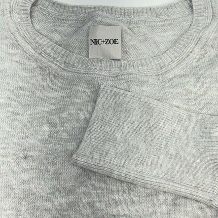 Nic+Zoe Lightweight Crewneck Sweater Reflection Size M New