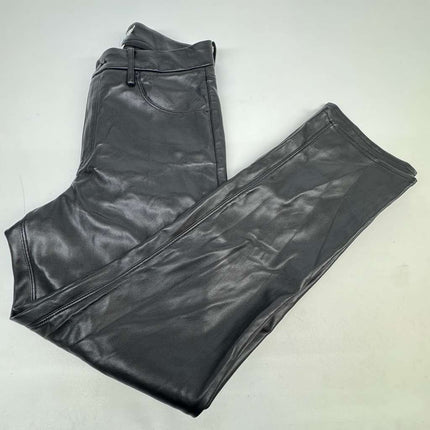 Good American Black Faux Leather Pants High Rise Stretch Women’s Size 15 New