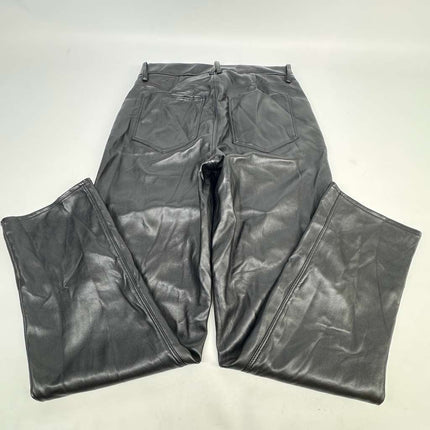 Good American Black Faux Leather Pants High Rise Stretch Women’s Size 15 New