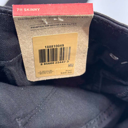 Levi's 711 Skinny Soft Black Women’s Jeans Size W25 L30 New
