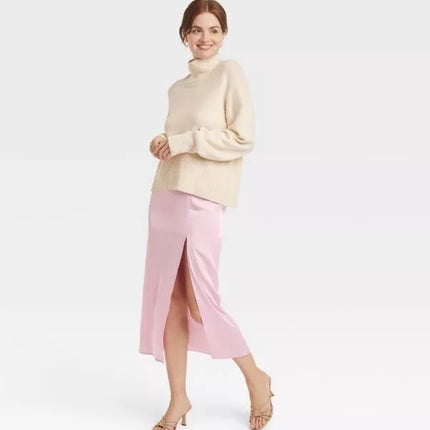 Women's A-Line Maxi Slip Skirt - A New Day™, New, Light Pink Satin, Size XS