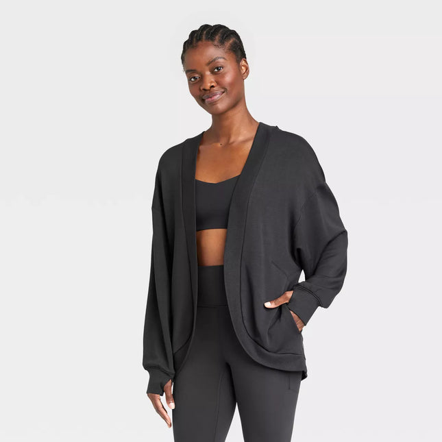 Women's French Terry Cardigan - All In Motion™, New, Black