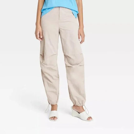 Women's High-Rise Parachute Pants - A New Day™, New - Tan