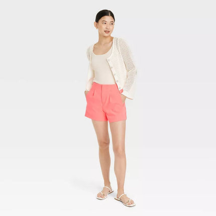 Women's High-Rise Tailored Shorts - A New Day, New, Pink, Size 8

