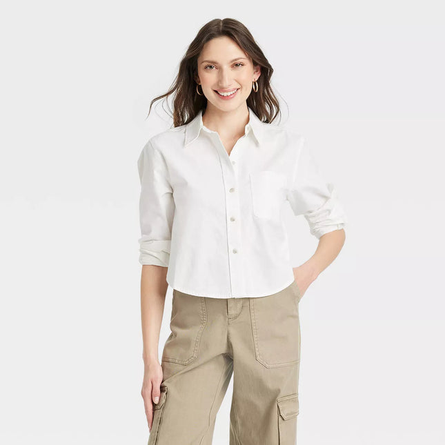 Women's Long Sleeve Collared Button-Down Shirt - Universal Thread™, New - Size (Specify Size)

