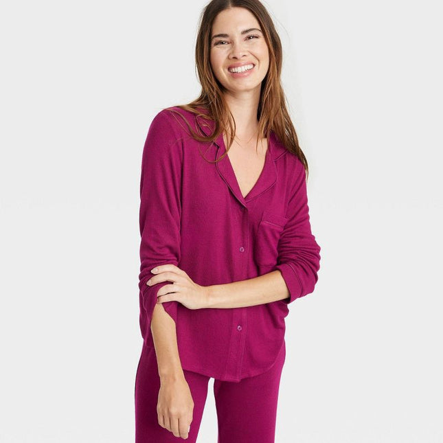 Women's Perfectly Cozy Pajama Top - Stars Above™, New - Burgundy, Size XS

