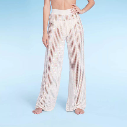 Women's Pull-On Cover Up Pants - Shade & Shore™, New - Cream, Size M

