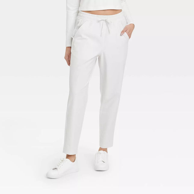 Women's Stretch Woven High-Rise Taper Pants - All In Motion™, New - Light Beige, Size XL

