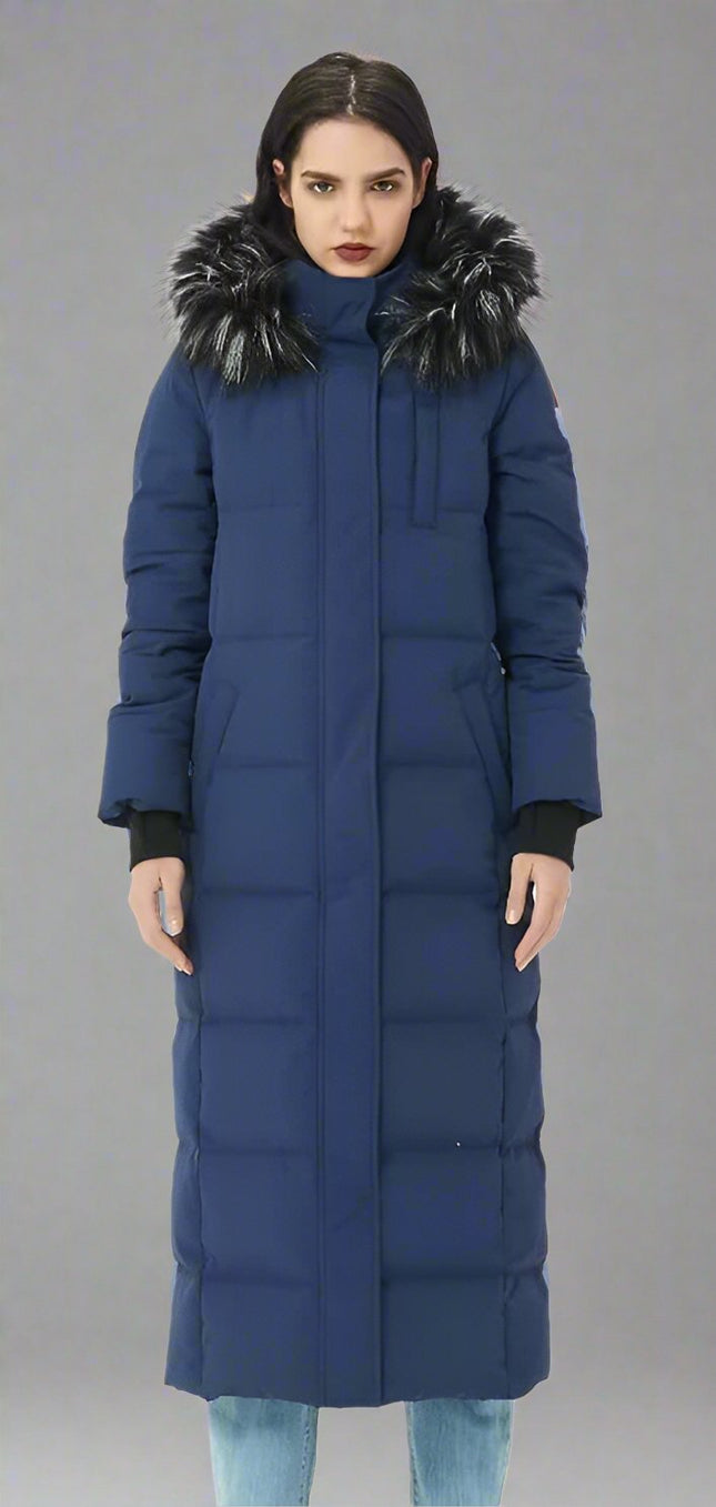 Women's Thickened Down Jacket Winter Warm Down Coat - Minzare, New - Navy Blue

