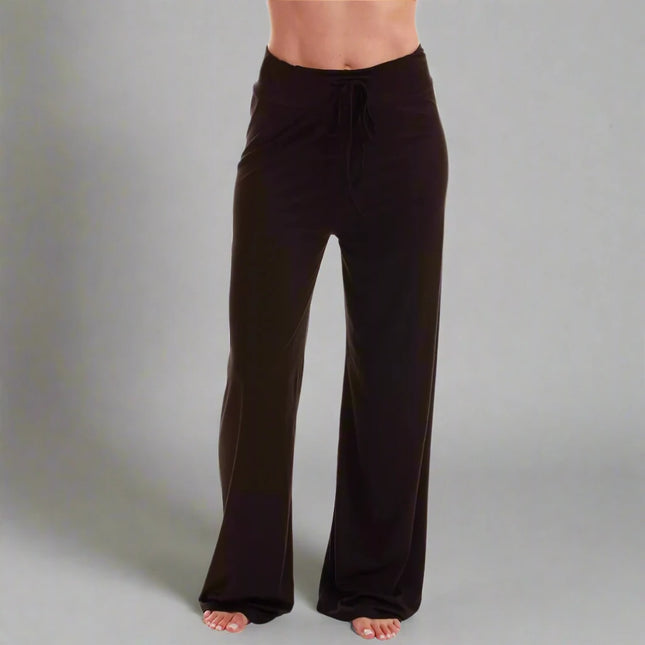 Women's Wide Leg Palazzo Pajama Pants - Just Love, New - Black, Size L


