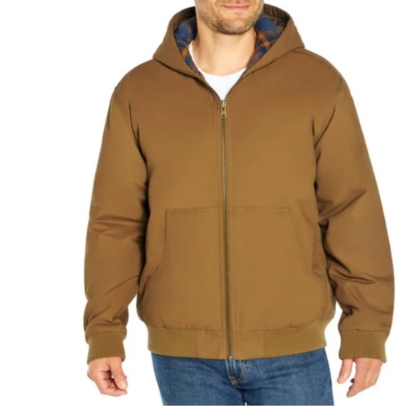 Woolrich Men's Canvas Hooded Jacket Camel New Size XL and 2XL