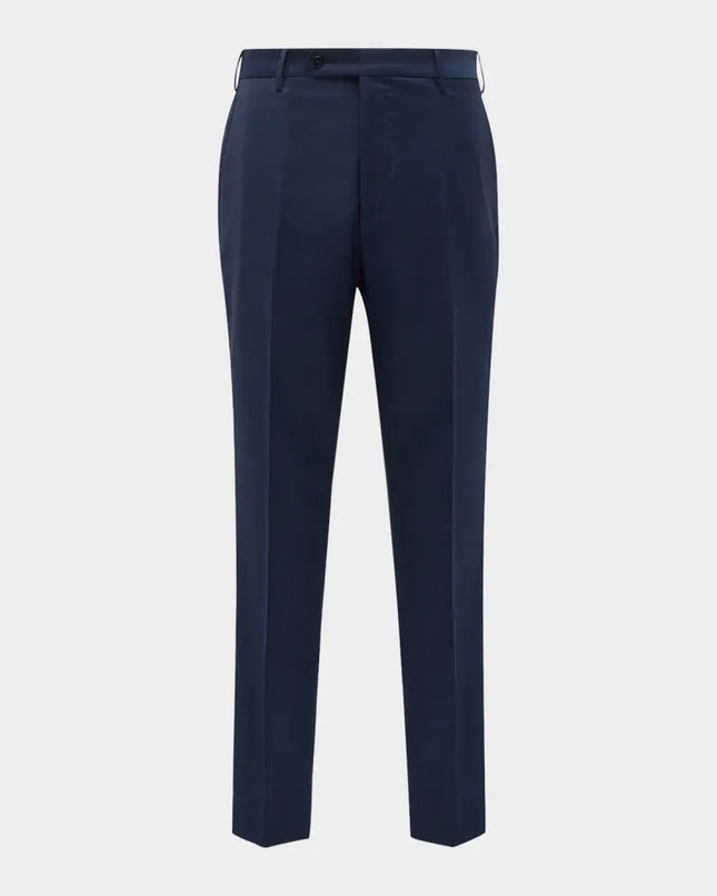 Zanella Men’s Dress Pants Navy Blue Size 36 Flat-Front Tailored Trousers New