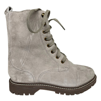 Zodiac Taupe Suede Lace-Up Combat Boots Size 6.5 New Without Box
