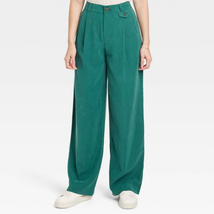 A New Day Women’s Green Wide-Leg Pants, New with Tags, Size 2