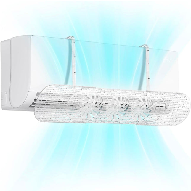 Adjustable air conditioner deflector with mini fans, transparent AC vent deflector, easy installation”
