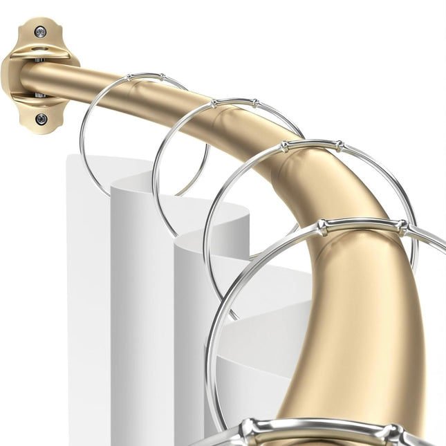 Adjustable curved shower curtain rod 48-72 inches, rustproof stainless steel, easy installation”
