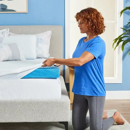 Serta Soothing Cool 3-Inch Gel Memory Foam Mattress Topper - Full, Blue, Open Box with Imperfection