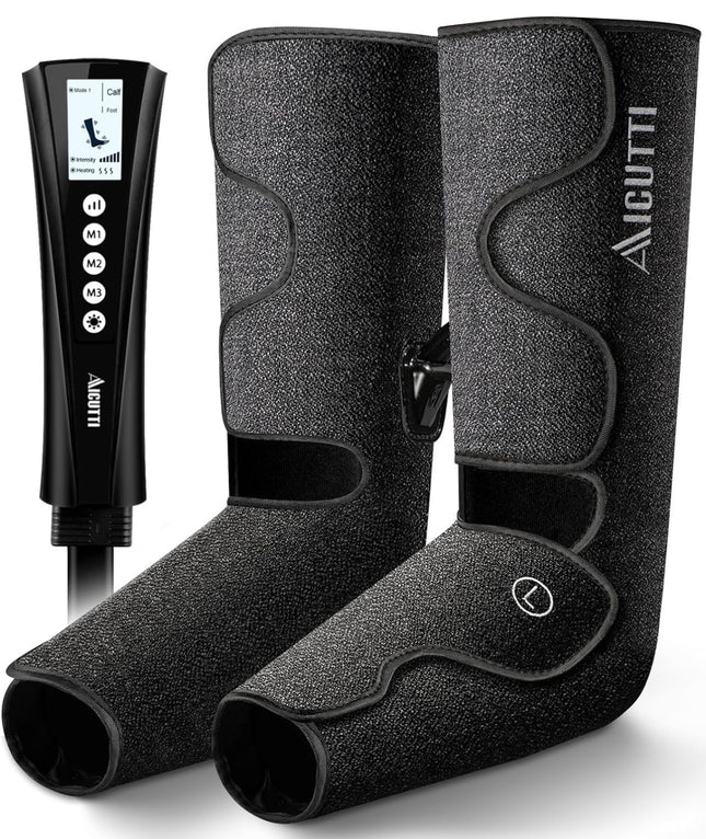 AICUTTI Air Compression Leg Massager with Heating, 3 Intensities, and 3 Modes - New Open Box