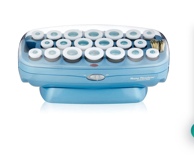 BaBylissPRO Nano Titanium Hot Rollers with 20 professional rollers, featuring even heat distribution and fast heat-up for perfect curls.