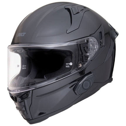 BILT Techno 3.0 Bluetooth Helmet, matte black, full-face, new open box”