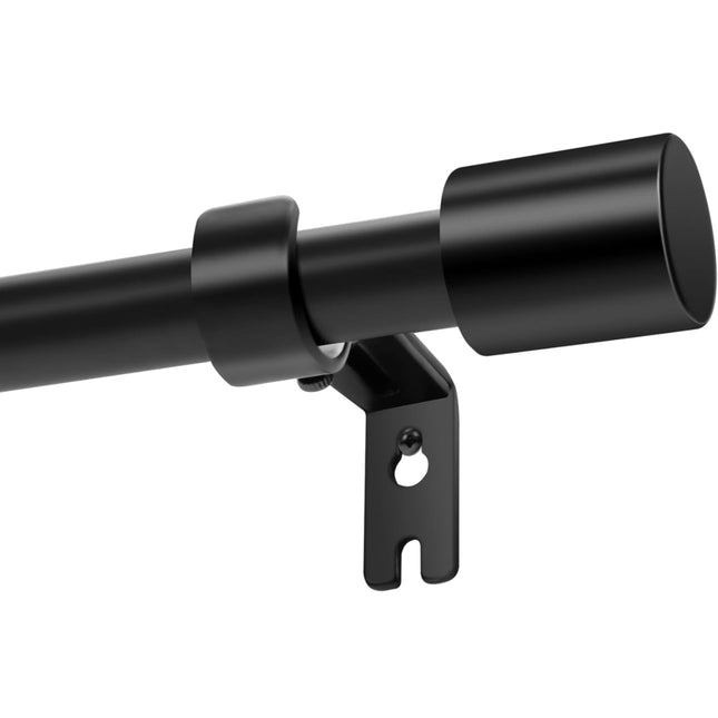  Black curtain rod set, adjustable 168-240 inch, with mounting hardware”