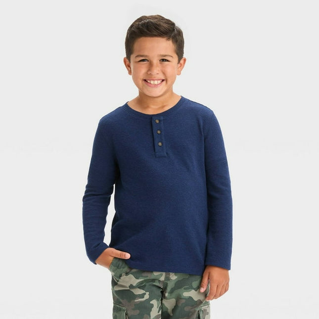 Boys’ long-sleeve Henley shirt by Cat & Jack™, new with tag