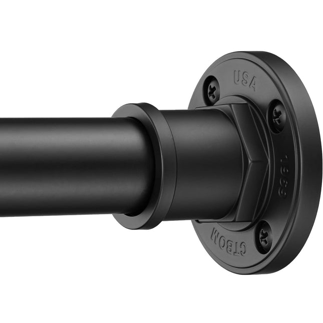 BRIOFOX Industrial Shower Curtain Rod, Matte Black, 43-72 Inch, Open Box